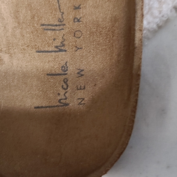 Nicole Miller Cream Fuzzy Mules - Picture 2 of 8